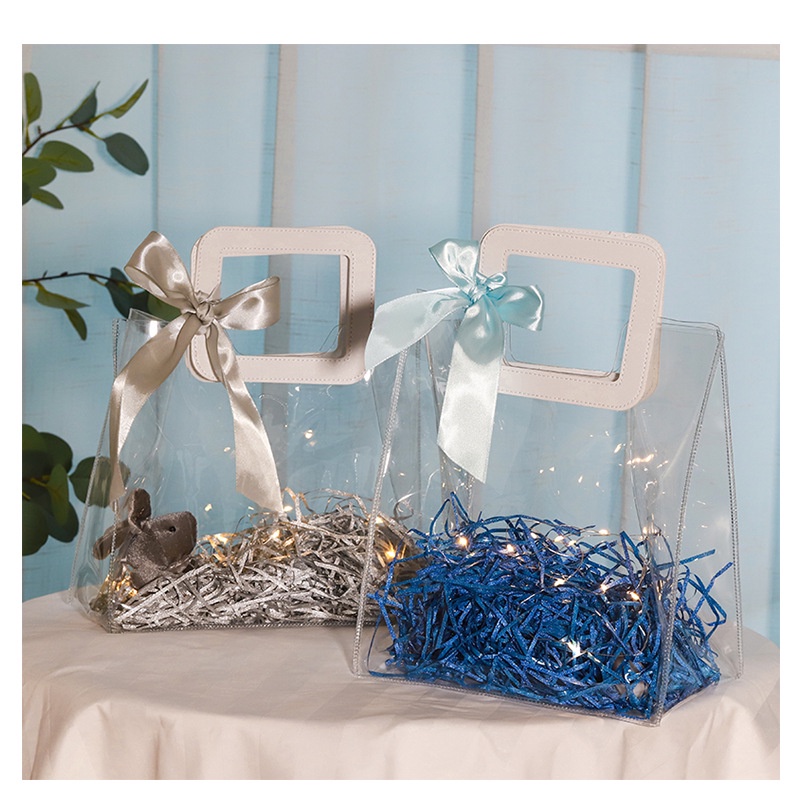 Túi quà tặng trong suốt PVC quai da cầm tay cao cấp✔✔✔Đẹp - Bền - Tiện Lợi✔✔✔