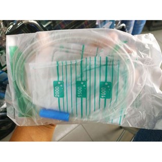 COMBO 5 Túi đựng nước tiểu túi chứa nước tiểu có van xả thẳng có dây treo Greetmed 2000ml