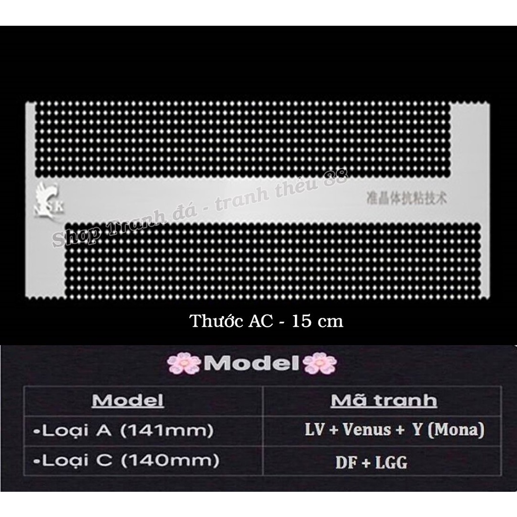 Thước làm tranh đính đá AC 2 mặt dài 15cm, 17cm - Bộ dụng cụ tranh đính đá