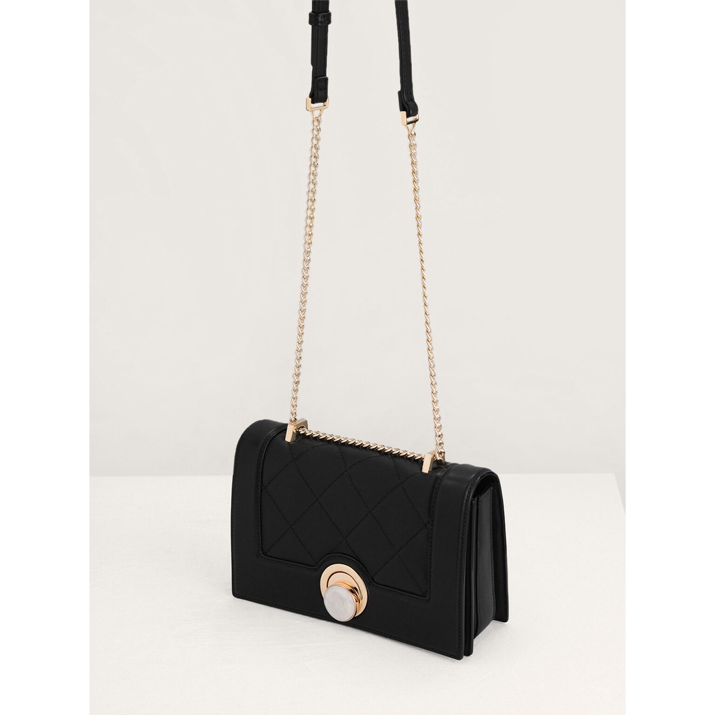 Túi xách Pedro khóa xoay Túi đeo vai nữ Túi đeo chéo phối xích pha da hiệu cao cấp0