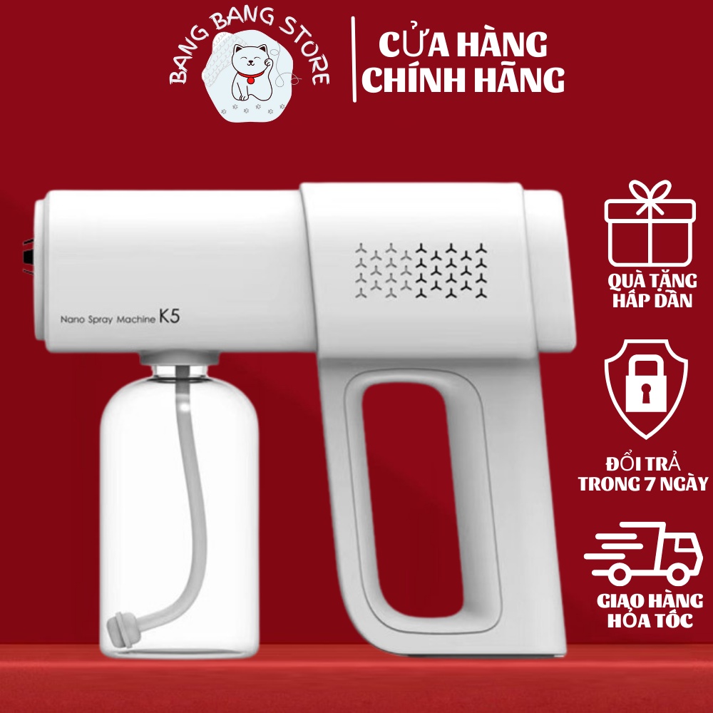 Máy phun khử khuẩn cầm tay nano,máy xịt cồn tự động cầm tay K5, công nghệ nano nhật bản, bảo hành 12 tháng