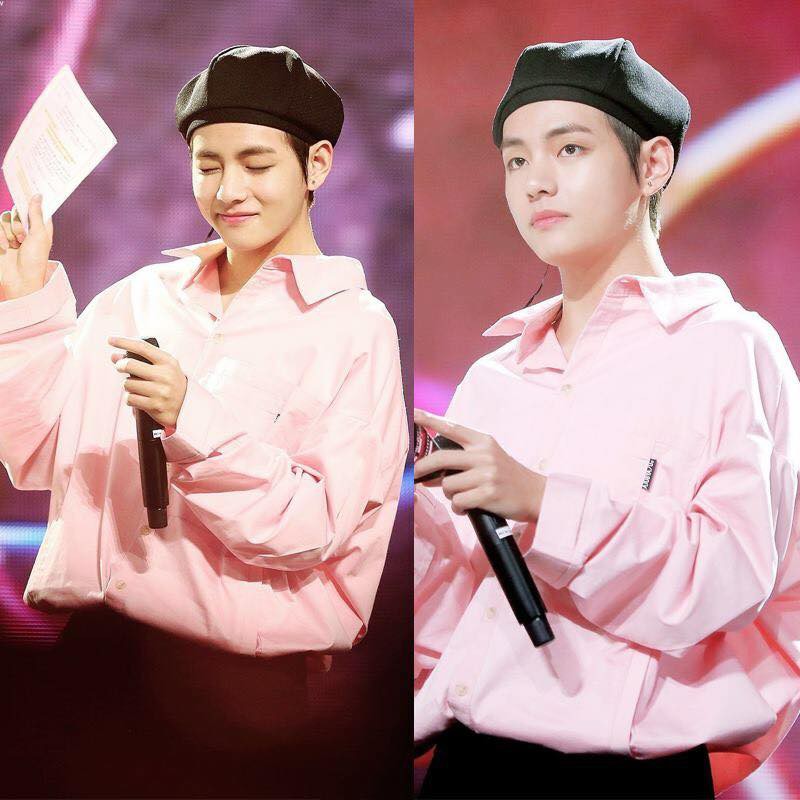[Sẵn] Áo sơ mi hồng giống BTS V