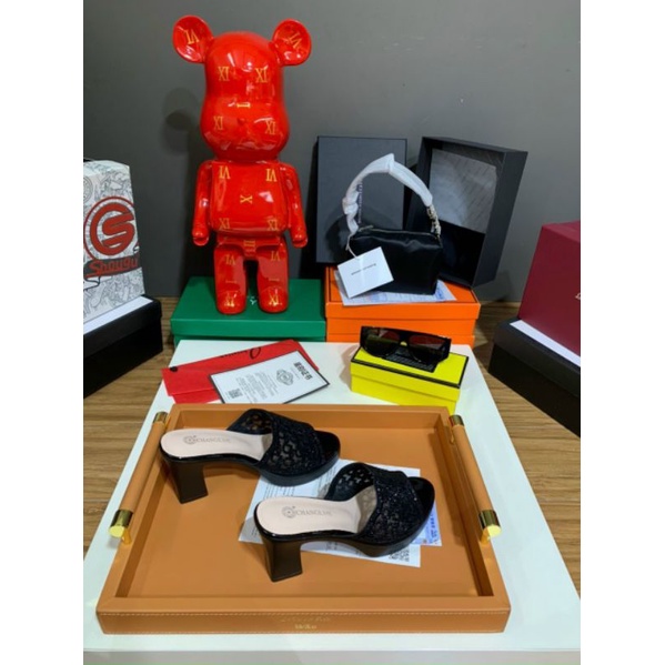 Guốc Nữ 9p Đế Đúp Gót Vuông Quai Bản To Đen Mềm Êm Fullbox Cao Cấp