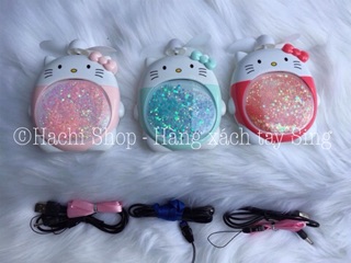 QUẠT MINI CÓ ĐÈN HÌNH KITTY SIÊU KUTE