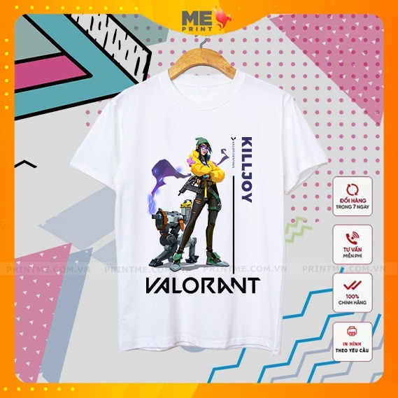 Áo Valorant cotton 35%, áo thun game in theo yêu cầu phù hợp thời trang GenZ - Printme Shop 9 đến 87 kg