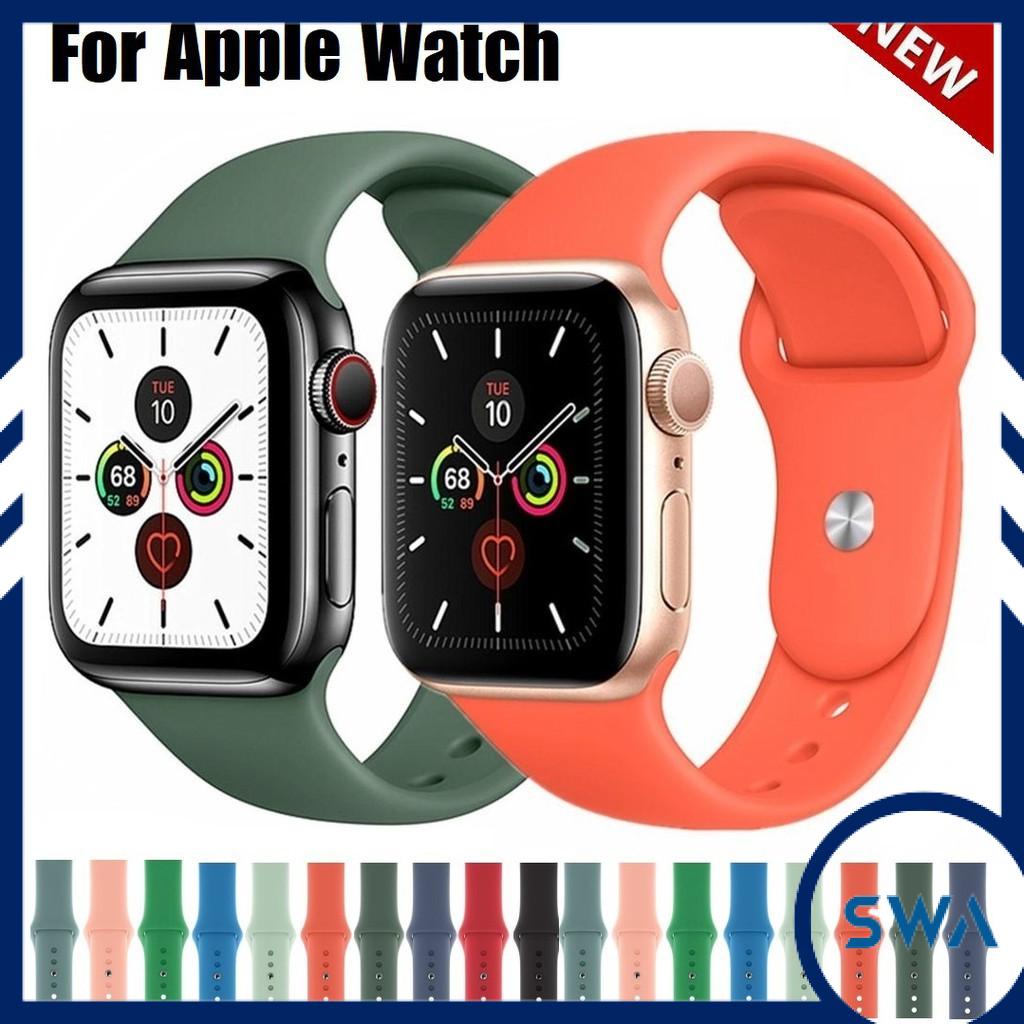 Dây đeo silicon thay thế cho đồng hồ Apple Watch series 1/2/3/4/5/6/7/SE size 38mm-40mm-42mm-44mm nhiều màu tuỳ chọn