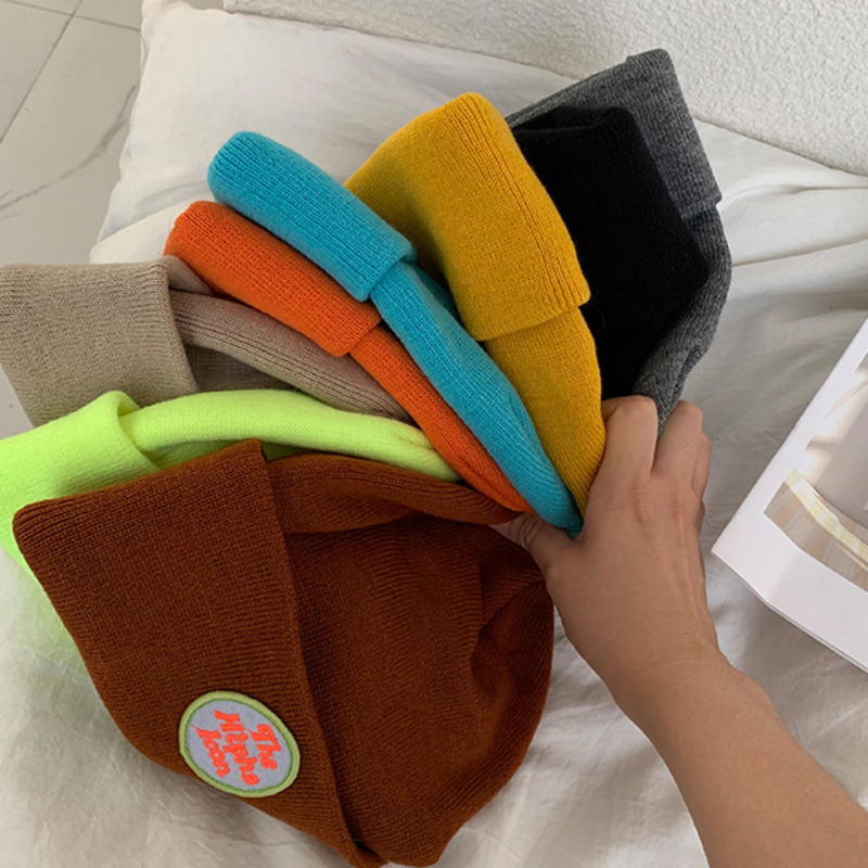 Nón Len Giữ Ấm Gắn Nhãn Chữ Phong Cách Hàn Quốc Thời Trang Thu Đông 22095