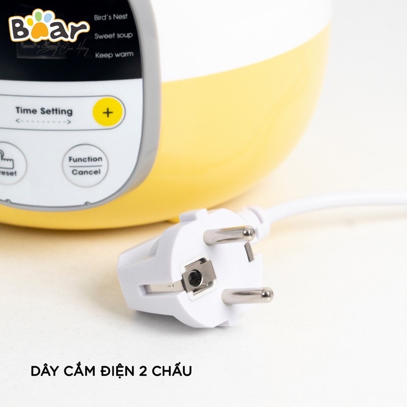 Nồi nấu chậm Bear 0,8L bản Quốc Tế - Chính hãng Nồi hầm cháo / chưng yến /hấp /luộc / nấu chè