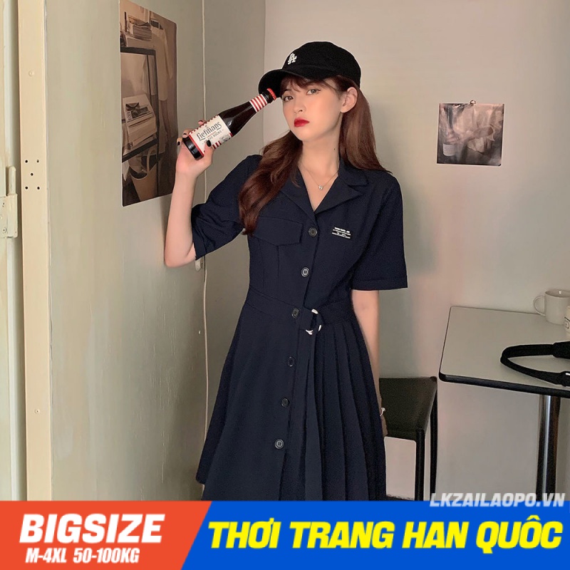 Đầm Vest Blazers Bigsize Váy nữ dáng ôm tay ngắn cổ vest che bụng mỡ ôm eo xếp ly mùa hè Phong cách Hàn Quốc Thời Trang tiểu thư cá tính xinh đẹp cho người mập béo