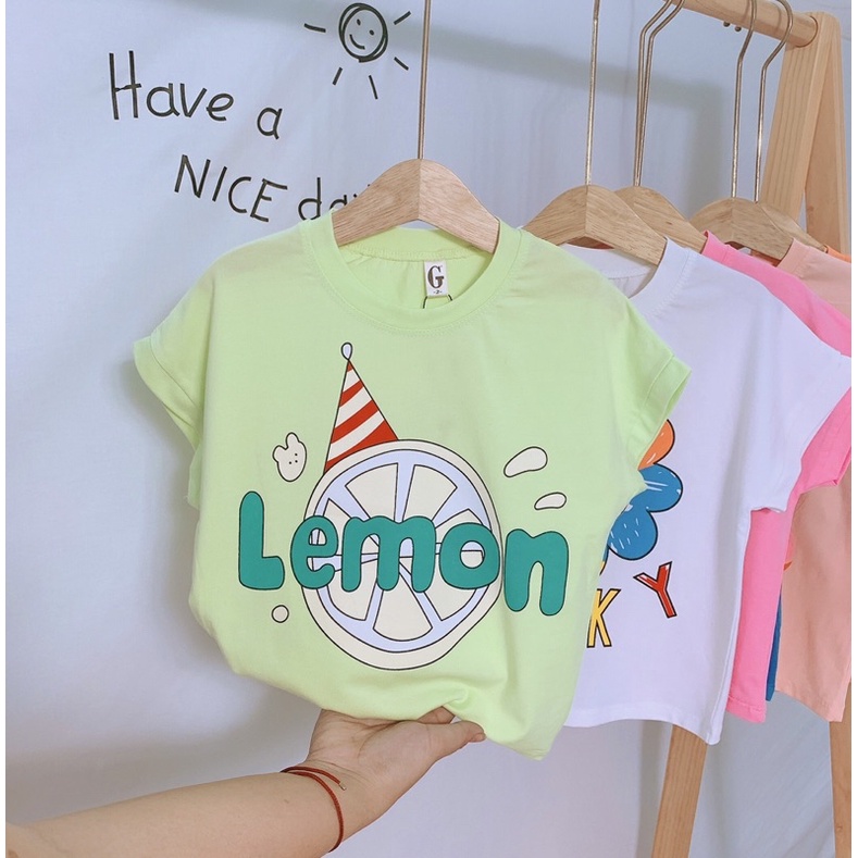 Áo thun cộc tay bé gái siêu đáng yêu