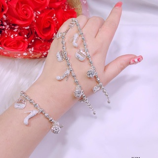 Lắc tay nữ mix charm bạc