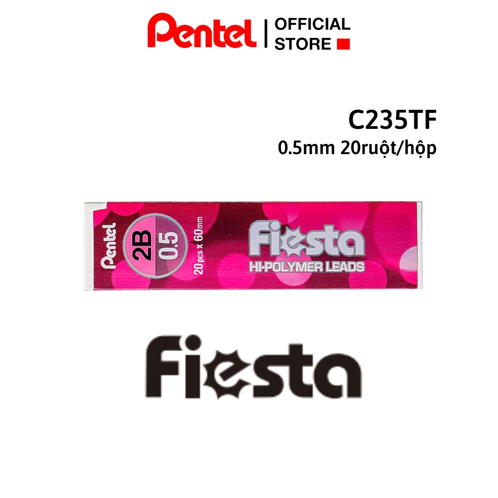 Ruột Chì Kim Pentel Fiesta C235TF HB/2B Ngòi 0.5mm (20 Ruột/Tuýp)