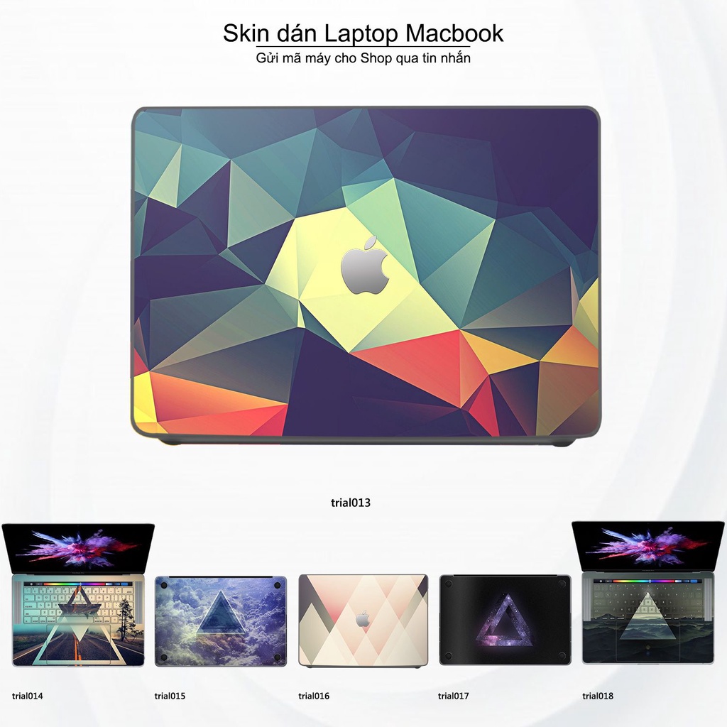 Skin dán Macbook mẫu Đa giác (đã cắt sẵn, inbox mã máy cho shop)