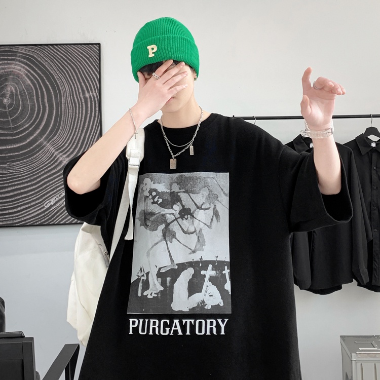 Áo Thun Dáng Rộng Tay Nửa In Hình Thời Trang Mùa Hè Mới Dành Cho Nam 2022