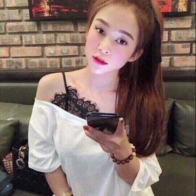 Áo phông pha ren