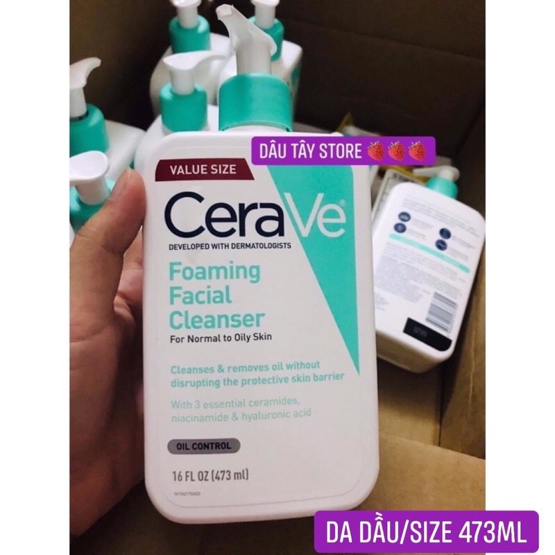 Sữa rửa mặt dịu nhẹ CERAVE Foaming & Hydrating (Da dầu & Da khô & DA DẦU MỤN) 237ML/473ML | BigBuy360 - bigbuy360.vn