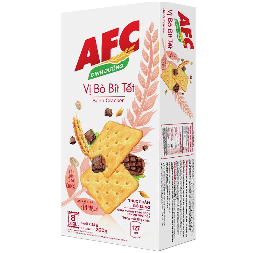 Bánh Cracker AFC Dinh Dưỡng Vị Bò Bít Tết (Hộp 200g) | WebRaoVat - webraovat.net.vn