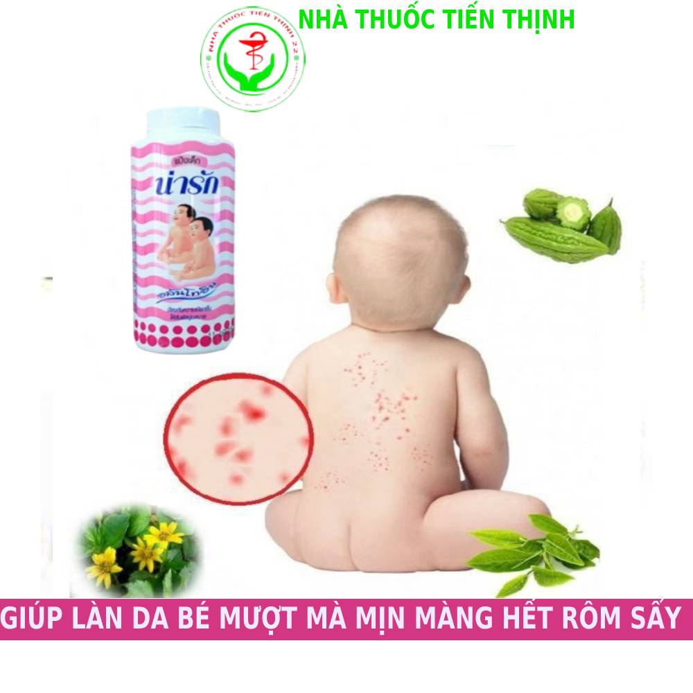 Phấn Rôm Narak chống ẩm, hâm, sẩy cho bé thoải mái chính hãng Thái Lan phấn rôm baby chai 25gr