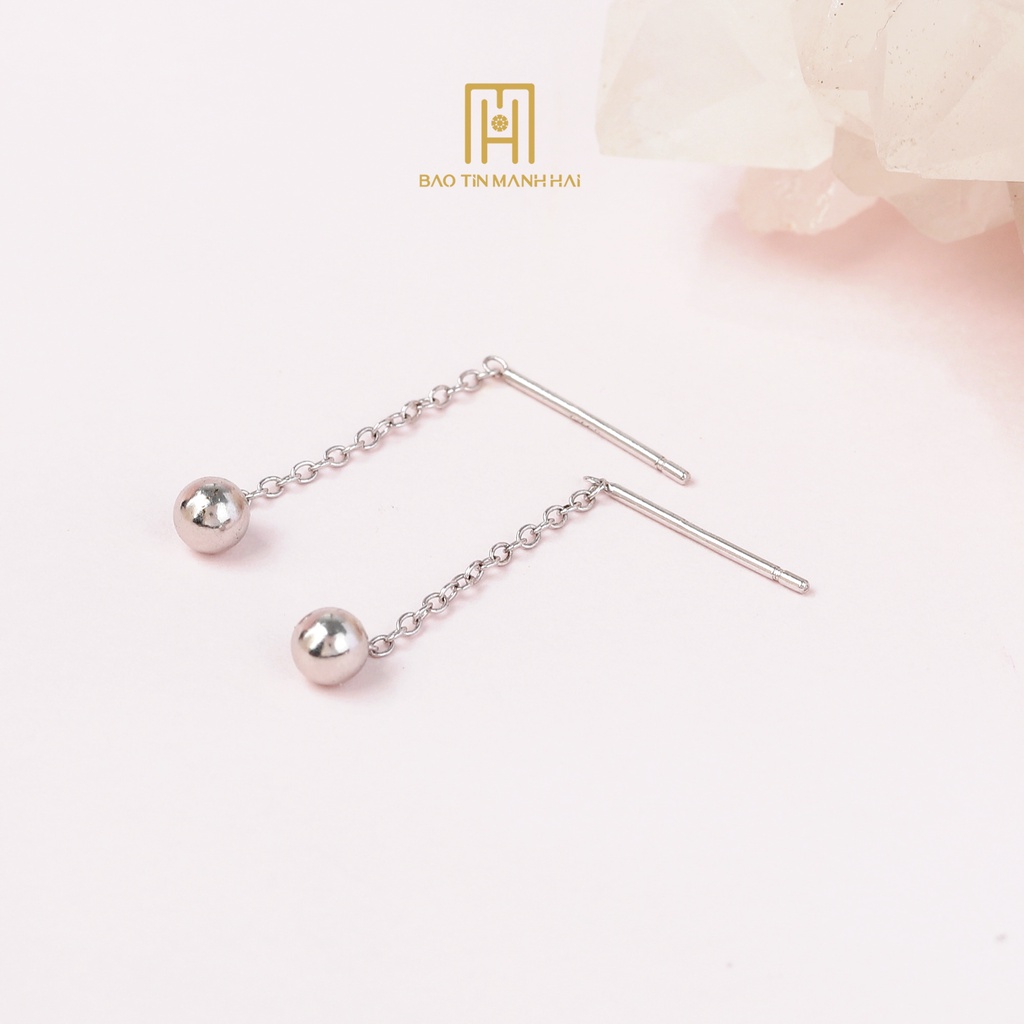 Bông tai Bạc 925 nữ kiểu dáng bi thả phong cách Hàn Quốc BTB05 Bảo Tín Mạnh hải