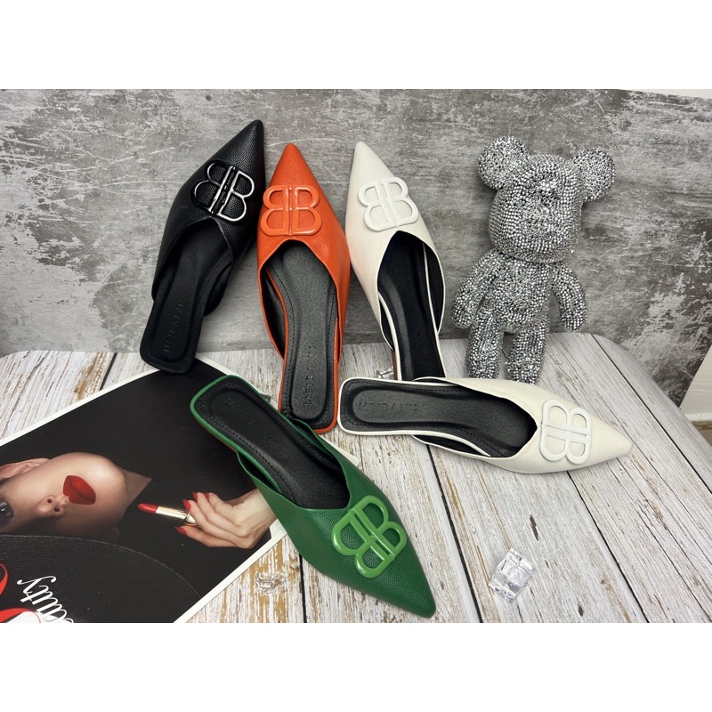 giày sục mũi nhọn đế bệt da mờ BB ( 4 màu ) xinh xắn hót 2022.