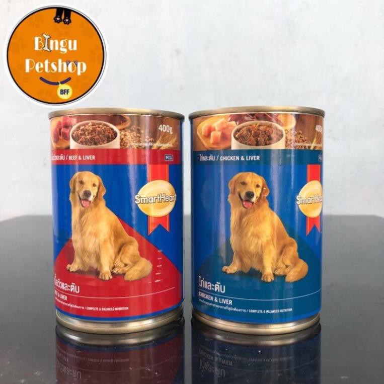 [Mã PET50K giảm Giảm 10% - Tối đa 50K đơn từ 250K] (2 loại) Pate cho chó Smartheart &amp; ORGO Pate chó dạng lon 400gr