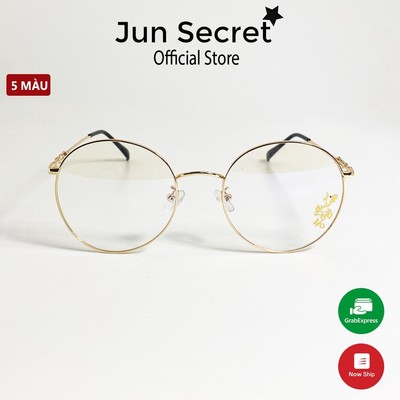 Gọng kính cận thời trang nam nữ Jun Secret kiểu kính hình tròn- Mắt kính giả cận tròng 0 độ chống tia UV JS52270