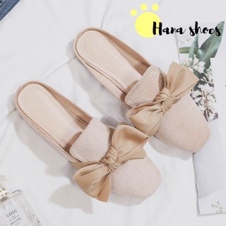 [SIÊU SALES] Giày lười slip on nữ kiểu dáng đơn giản thắt nơ xinh xắn -GL17
