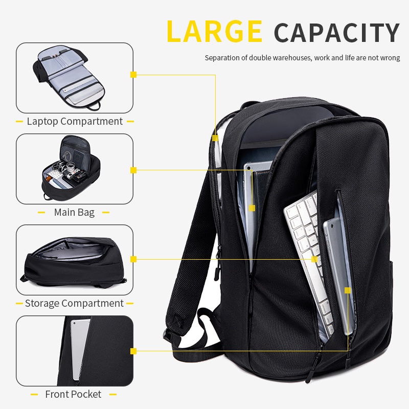 Ba Lô Đựng Laptop Thời Trang Chống Thấm Nước Kích Thước 15.6&quot; Inch Tiện Dụng