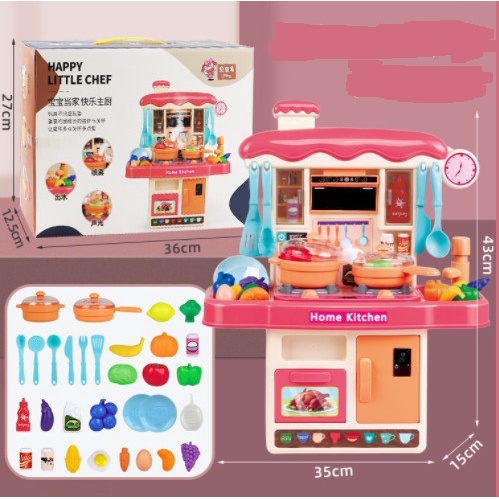 Bộ đồ chơi nhà bếp cỡ lớn cao 43 cm - Đồ chơi giáo dục trẻ em bé trai bé gái, có nhạc kèm ánh sáng