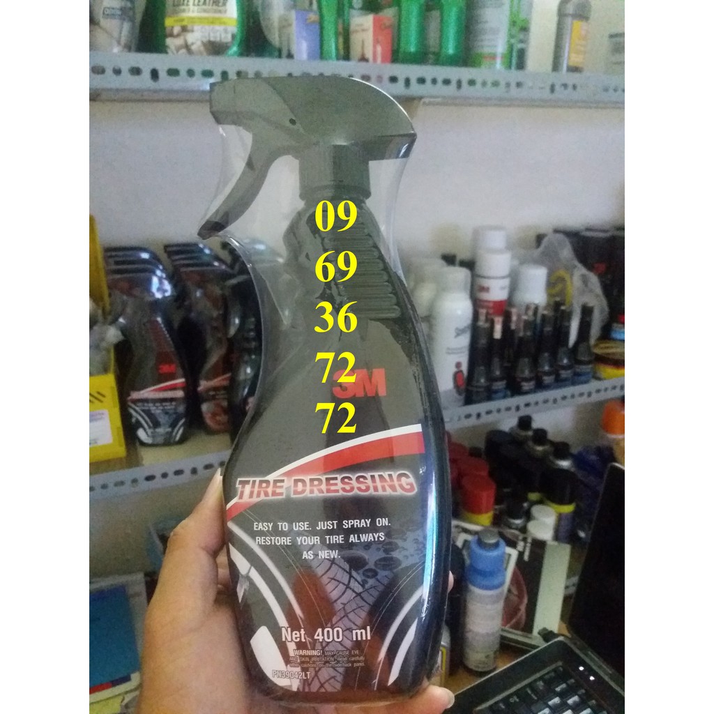 Chai xịt làm sạch, bóng và phục hồi vỏ xe cao su 3M Tire Restorer PN39042LT