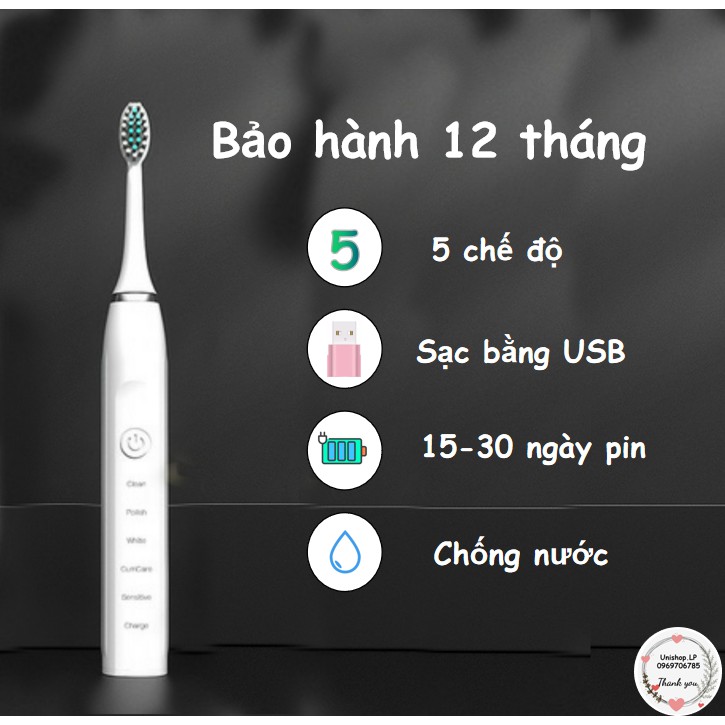 [SALE HOT] Bàn chải đánh răng điện tự động cao cấp Hongkong 5 chức năng