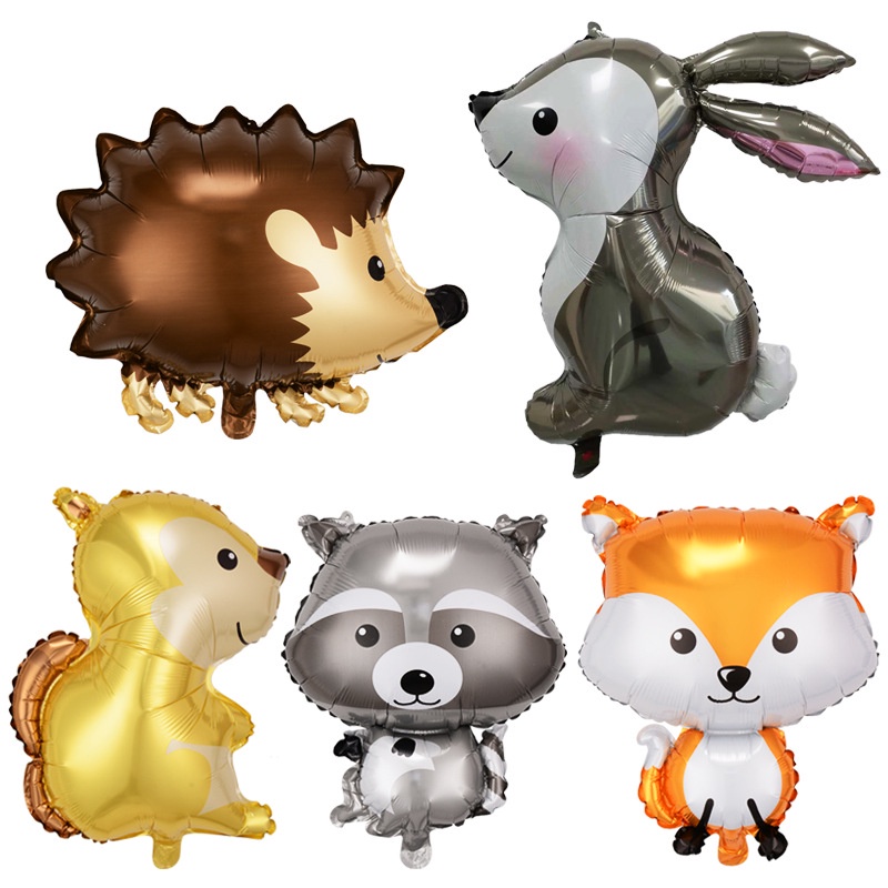 Bóng nhôm hình con thỏ, cáo, sóc, nhím, trang trí sinh nhật, party Fubao Store