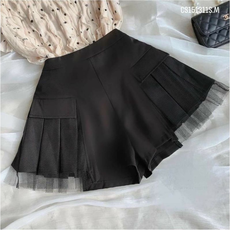 Quần tuyết mưa xoè phối lưới