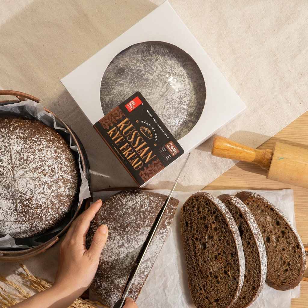 Bánh Mì Nga Lúa Mạch Đen Men Tự Nhiên Chuẩn Eatclean Thương Hiệu Gạch Đỏ Healthy