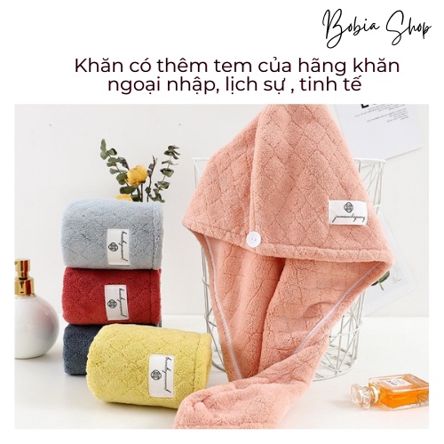Khăn ủ tóc lông cừu ngoại nhập mẫu mới nhất 2023 vân kẻ sọc siêu dày, siêu mềm mịn bảo vệ mái tóc suôn mượt 65x25cm