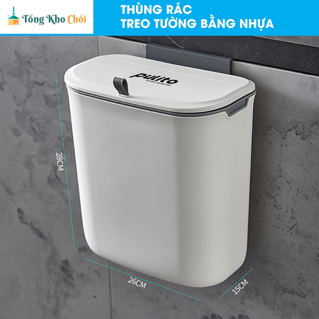 Thùng rác treo tủ bếp thông minh, thùng rác mini dán tường Pulito TC-01