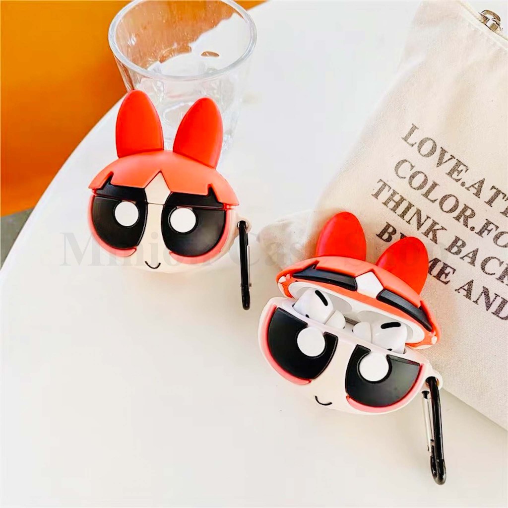Ốp Airpods 1/2, Airpods Pro Powerpuff Girls kute silicon dẻo cao cấp
