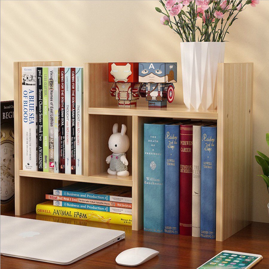 Kệ sách để bàn mini đa năng bằng gỗ, đẹp giá cực rẻ, hàng tự lắp ráp thông minh tiện dụng được chọn màu
