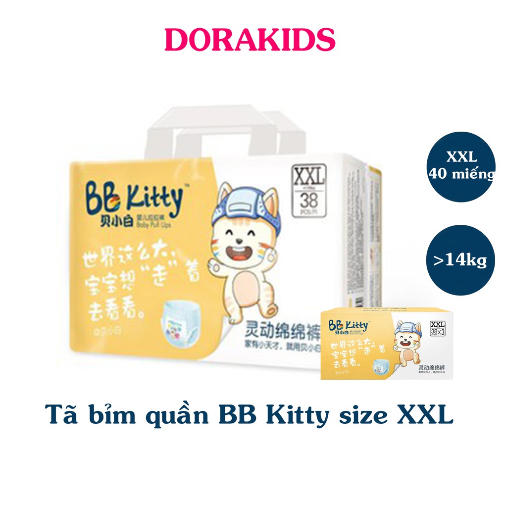 Tã Bỉm quần BB Kitty nội địa Trung siêu thấm hút, an toàn cho bé đủ size M48, L46, XL44, XXL40 từ 5-18kg