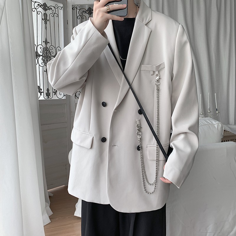 Sẵn Đen, Be-S(Hàng Đẹp)Ảnh thật 4 hình cuối-2W355.Áo blazer unisex nam nữ phong cách Harajuku Hàn Quốc