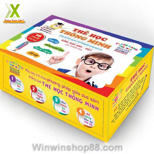 Bộ thẻ học thông minh 16 chủ đề 416 thẻ Chủ Đề Song Ngữ Anh-Việt Flashcards đồ dùng dạy học cho bé học từ vựng- Asam