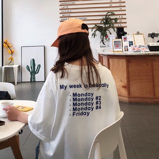 Áo Nữ Thun Tay Lỡ Form Rộng Monday Dáng Thụng Big size Mặc Áo Lớp Áo Nhóm Đẹp CHụp Ảnh ĐI Chơi Đi Biển