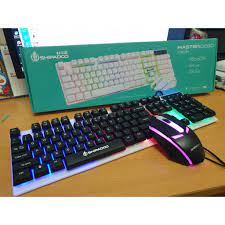 Combo Bàn phím giả cơ gaming kèm chuột có dây với đèn Led 7 màu chuyên dùng cho máy tính pc, laptop - tặng kèm bàndi