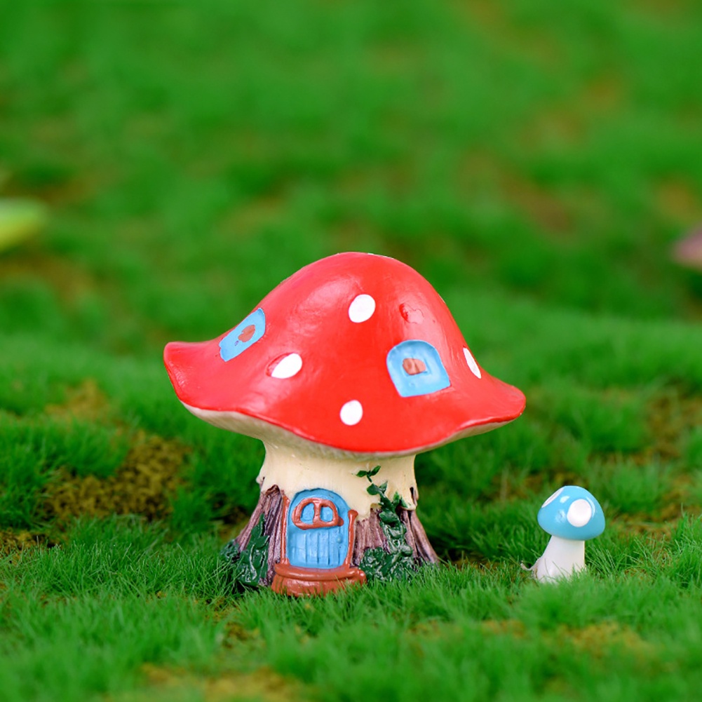 Mô Hình Ngôi Nhà Nấm Bằng Nhựa Resin Màu Sắc Tươi Sáng Trang Trí Cây Bonsai