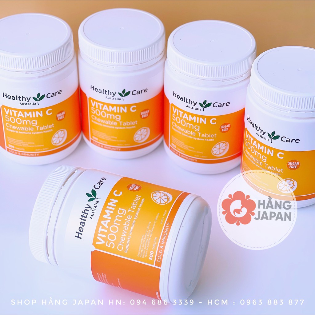 Viên nhai bổ sung Vitamin C Healthy Care Vitamin C 500mg - 500 viên