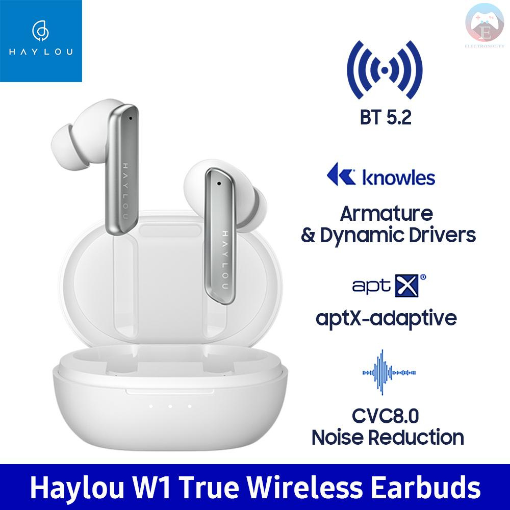 Ĕ  Haylou W1(T60) TWS In-ear Earphones BT5.2 True Wireless Headset CVC Noise Reduction/Armature &amp; Dynamic Drivers/aptX/AAC/SBC/HIFI Headphone with Dual Mic for Gaming/Sports/Music Compatible with iOS Android