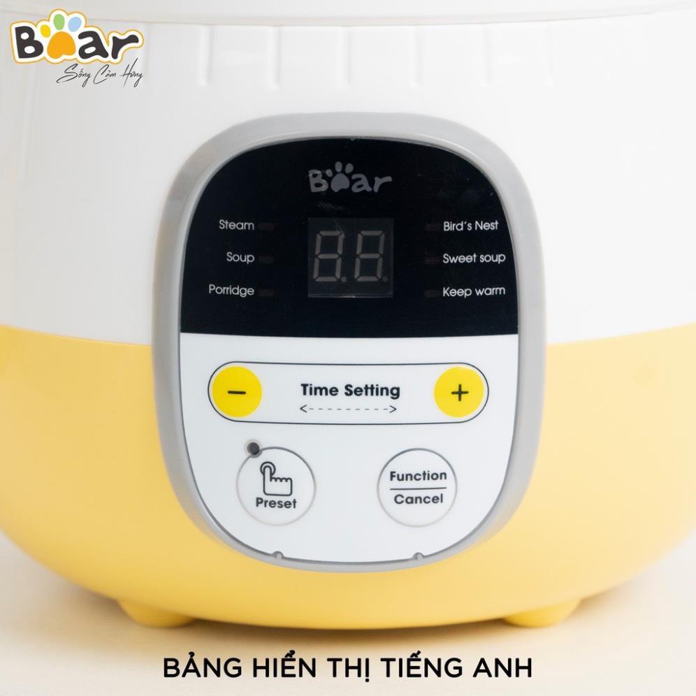 Nồi nấu cháo chậm Bear 0,8L 1,6L bảo hành 18 tháng Mama baby