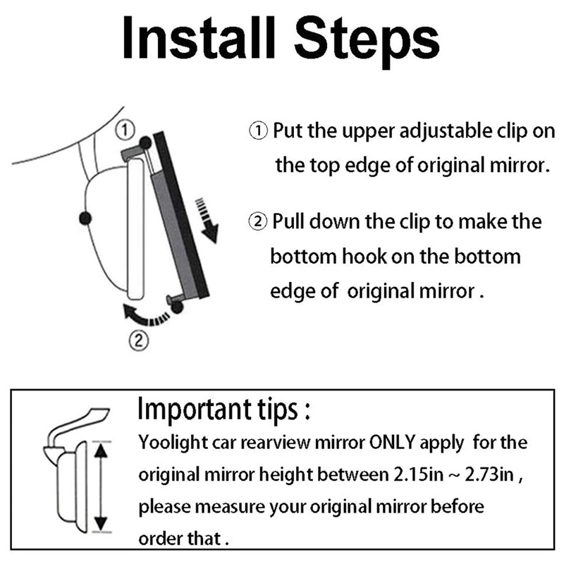 Gương Chiếu Hậu Góc Rộng 12Inch Thông Dụng Kẹp Cho Xe Hơi