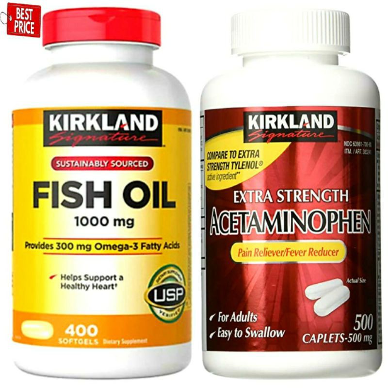 Fish Oil Kirkland Dầu Cá Omega 3 1000mg 400 Viên Cam Kết Chính Hãng