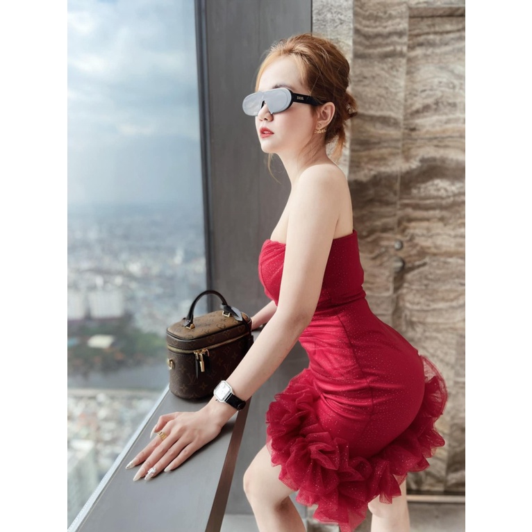 ĐẦM LƯỚI BODY CÚP NGỰC XÉO TÀ VAI TRẦN GỢI CẢM UP (HÀNG QUẢNG CHÂU)